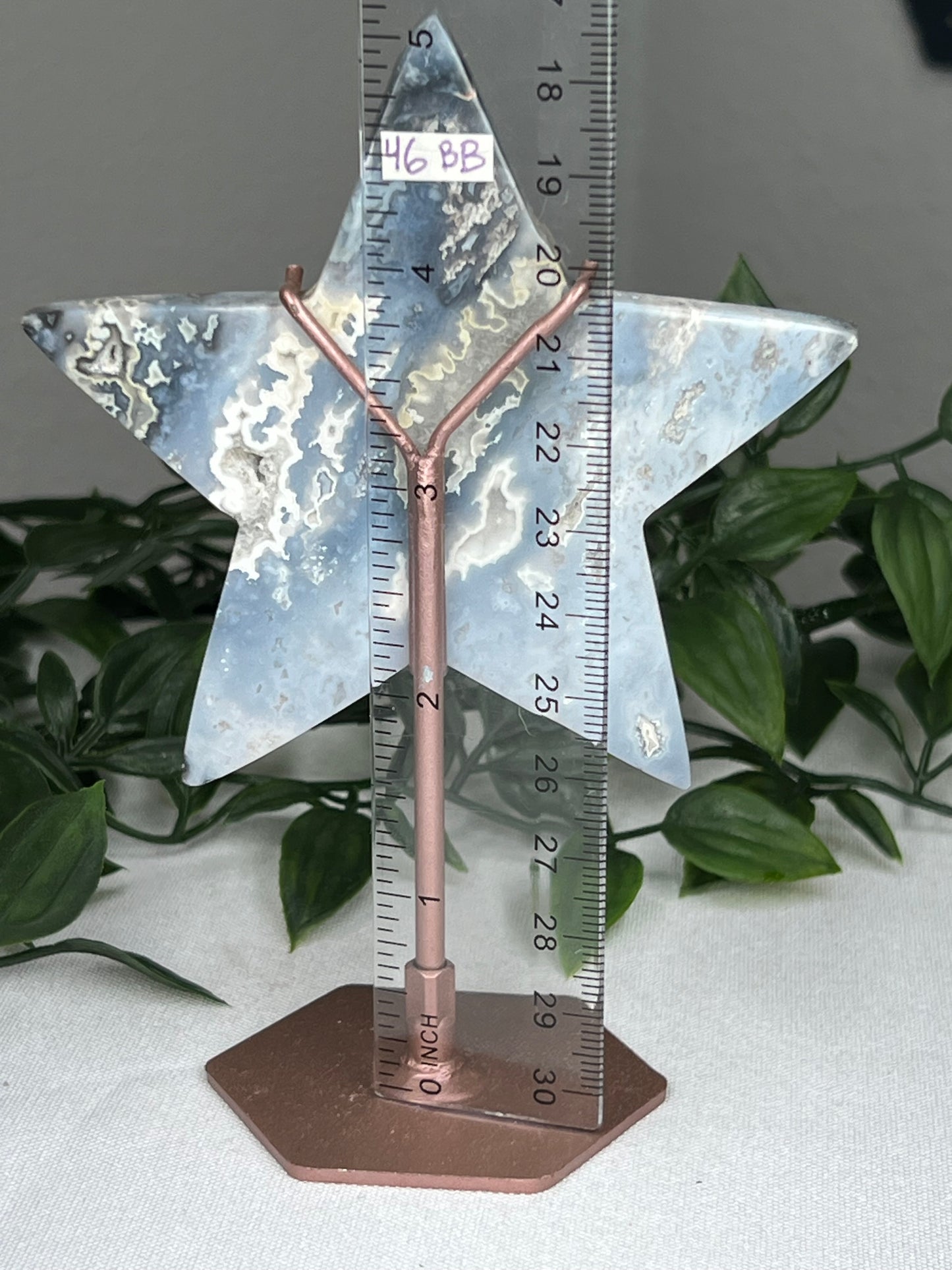 Blue Plume Agate Star