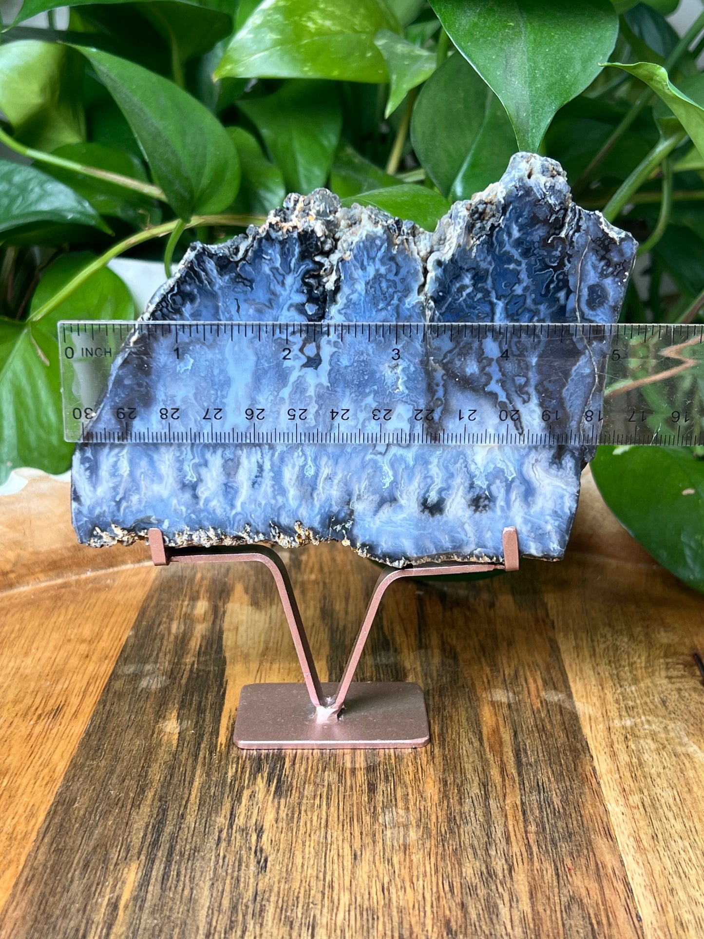 Blue Plume Agate Slab