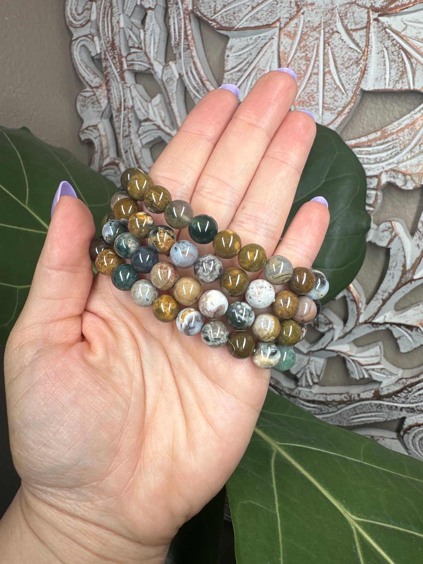 Sea Jasper Beaded Bracelet (8mm)