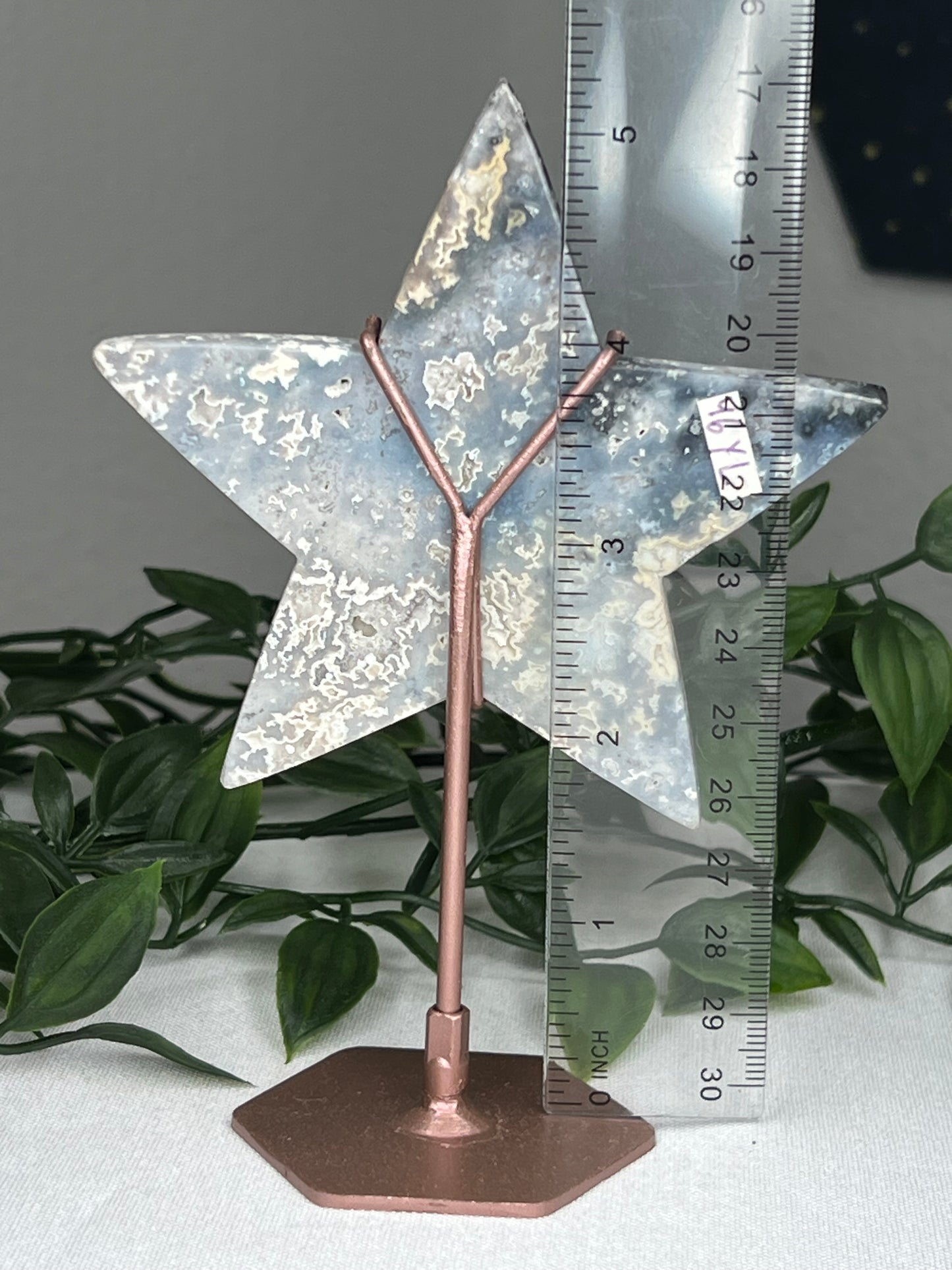 Blue Plume Agate Star