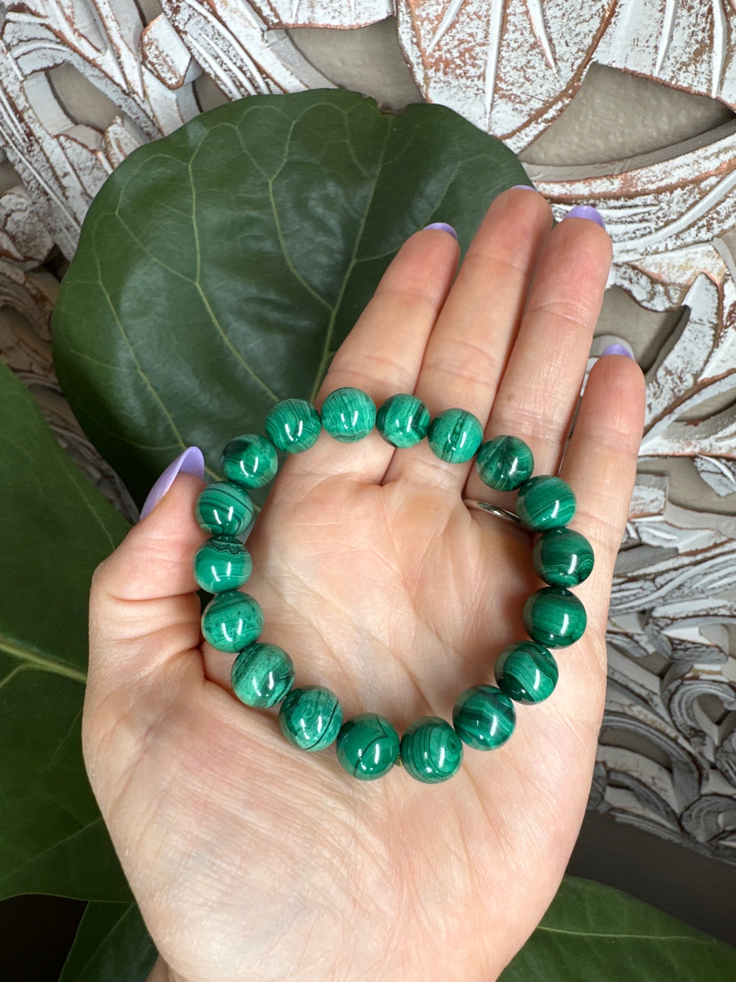Malachite Beaded Bracelets (11mm)