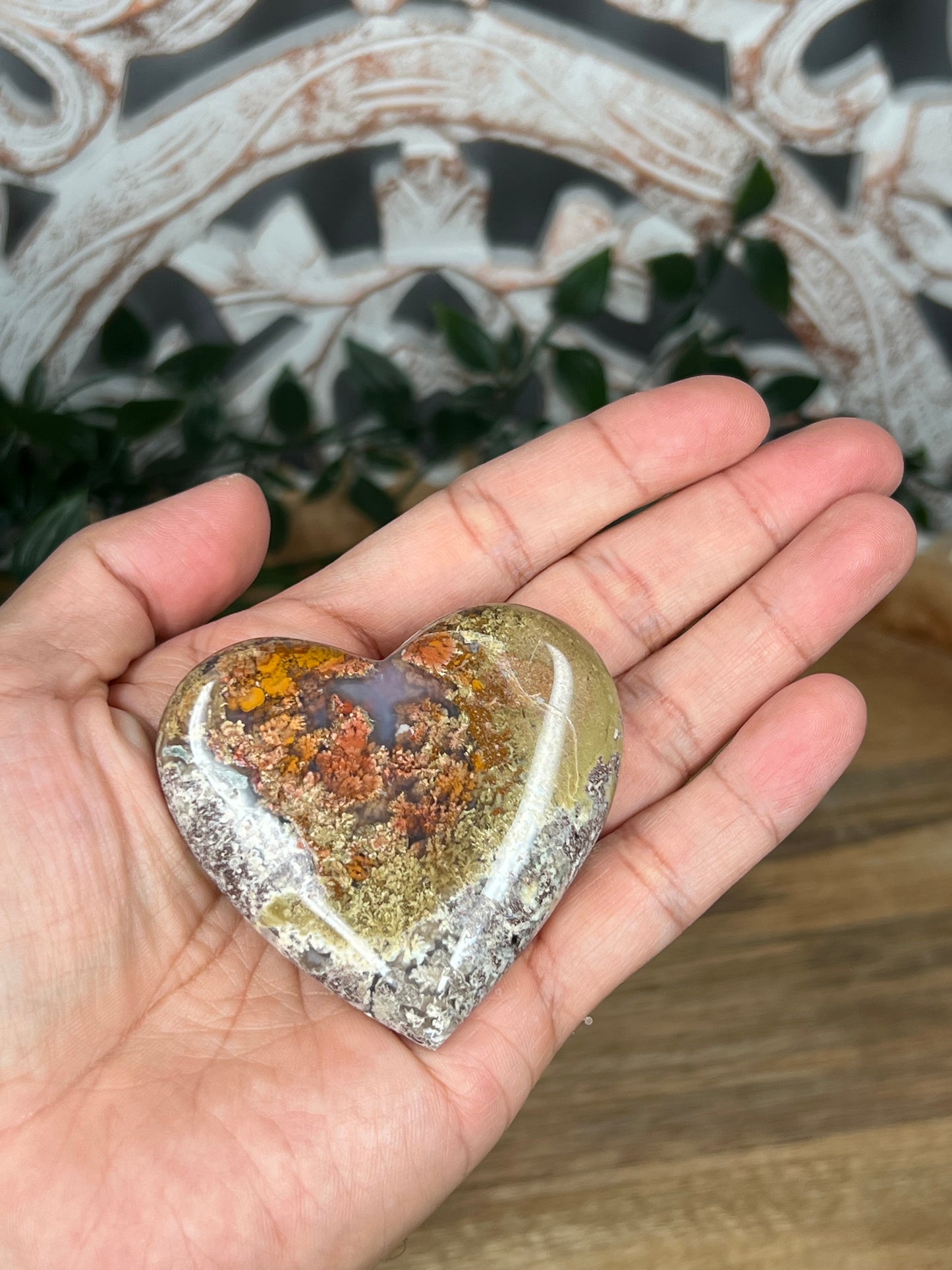 Scenic Moss Agate Heart