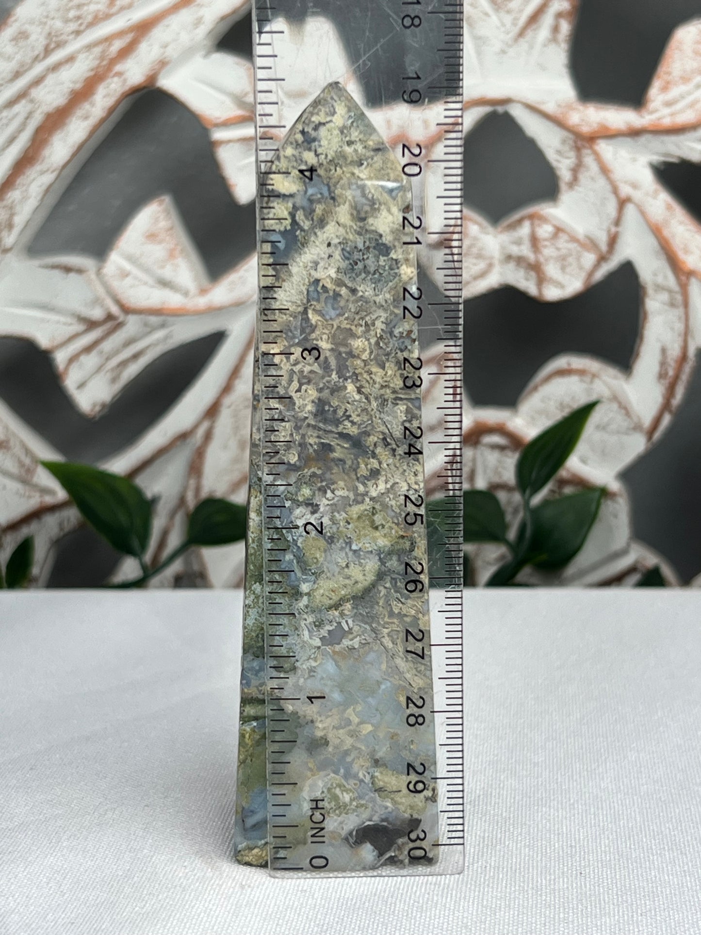 Green Moss Agate Tower