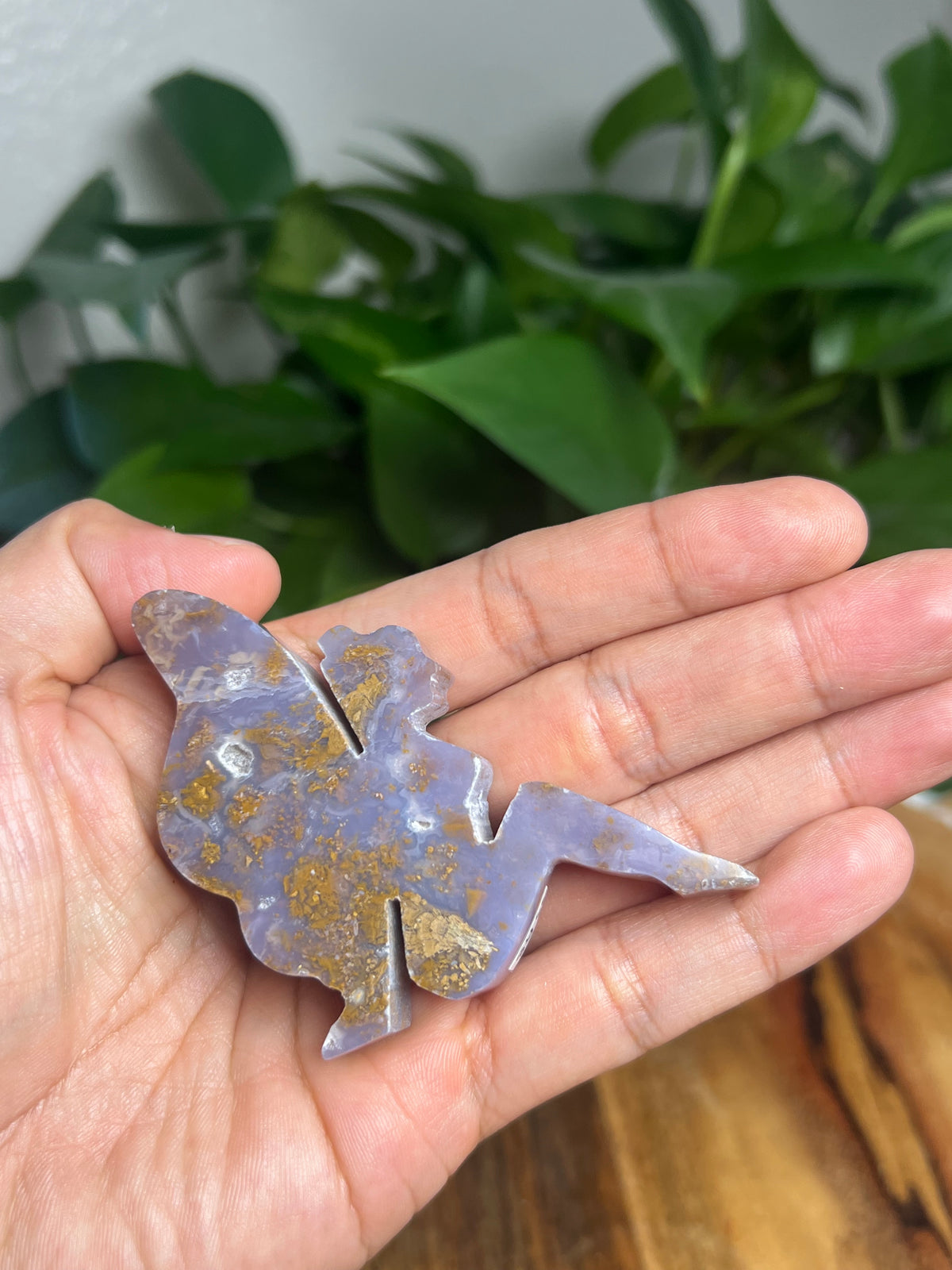 Purple Chalcedony In Gold Pixie Fairy: AB