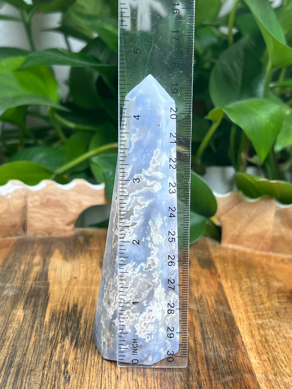 Blue Plume Agate Tower: XS