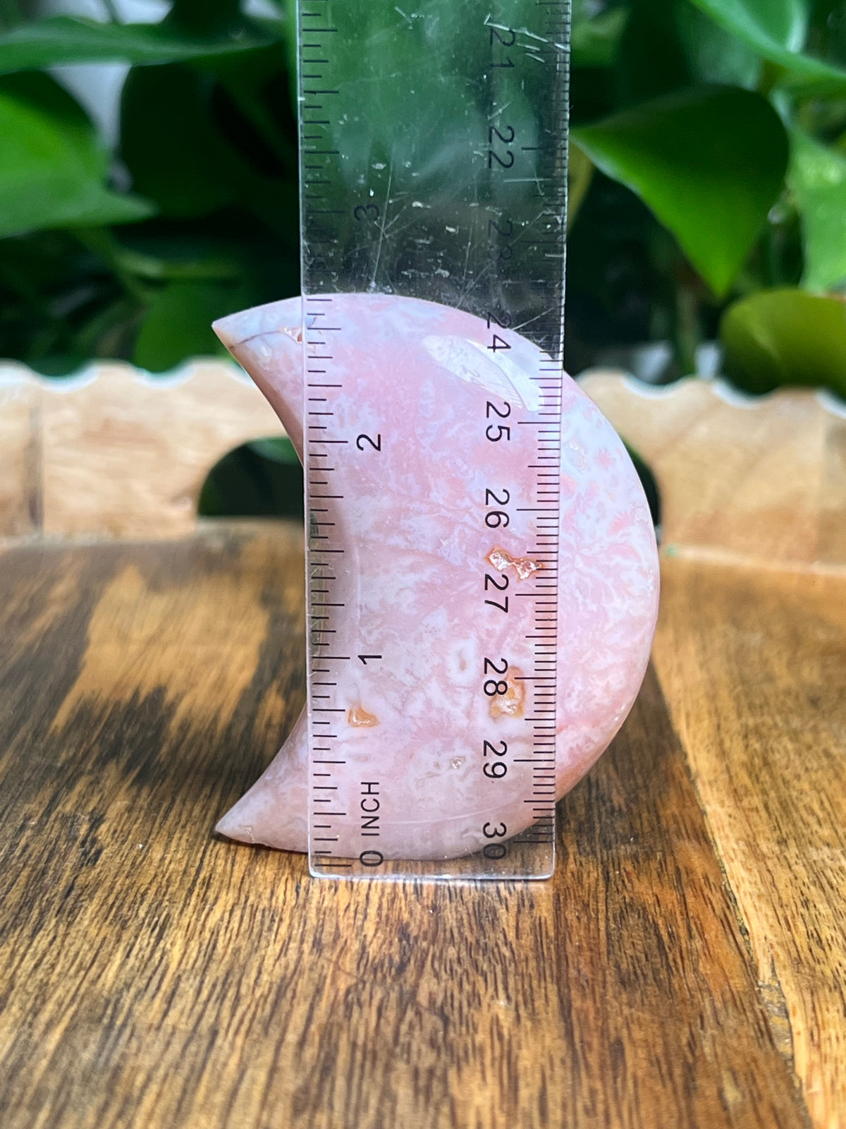 Pink Carnelian Self Standing Moon: HD