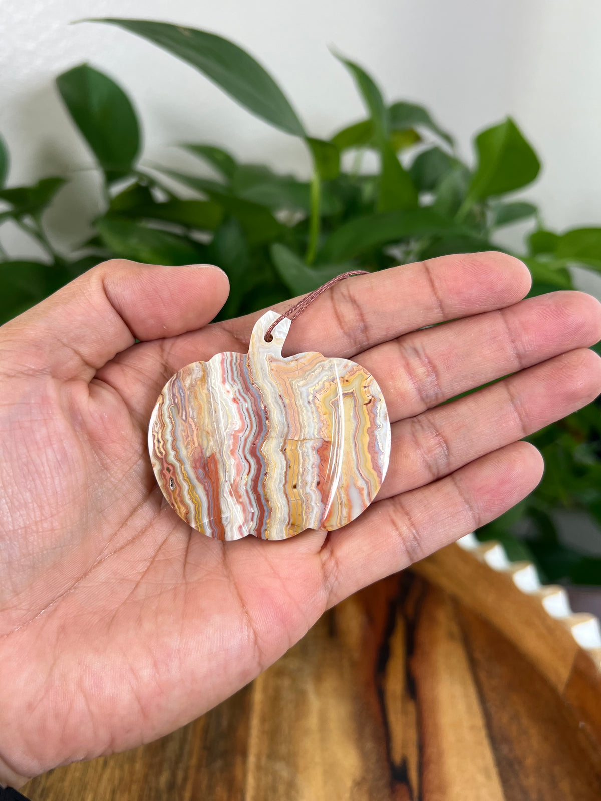 Crazy Lace Agate Pumpkin Ornaments