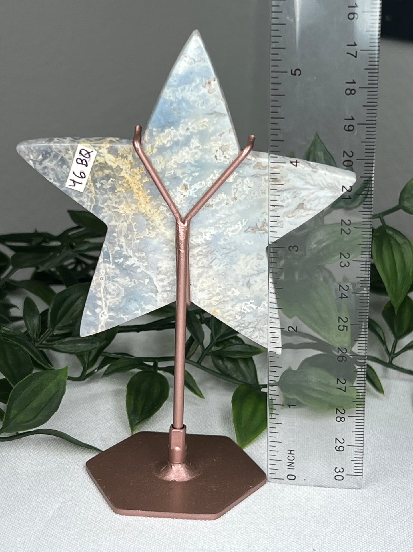 Blue Plume Agate Star