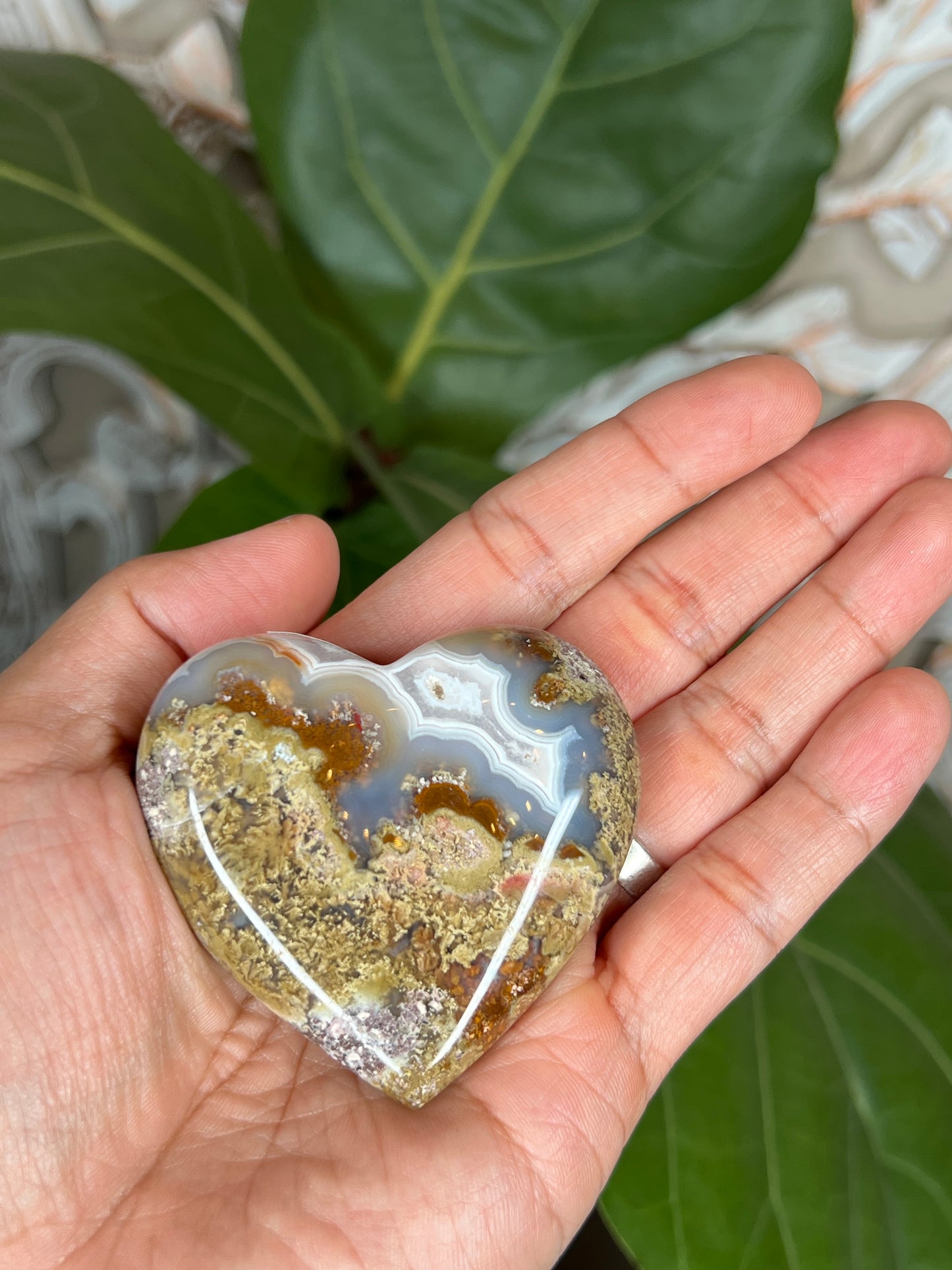 Scenic Moss Agate Heart