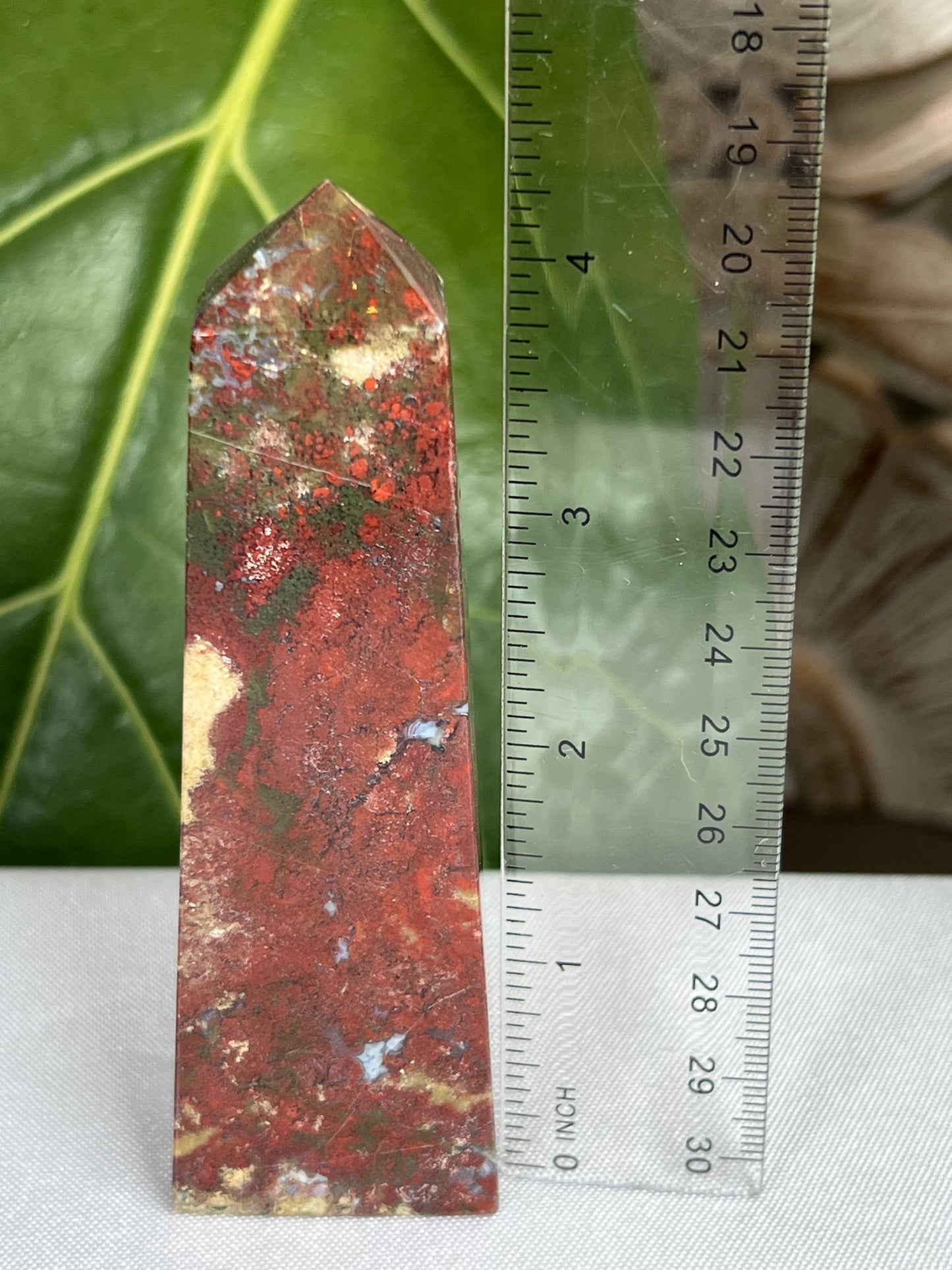 Red Moss Agate Tower