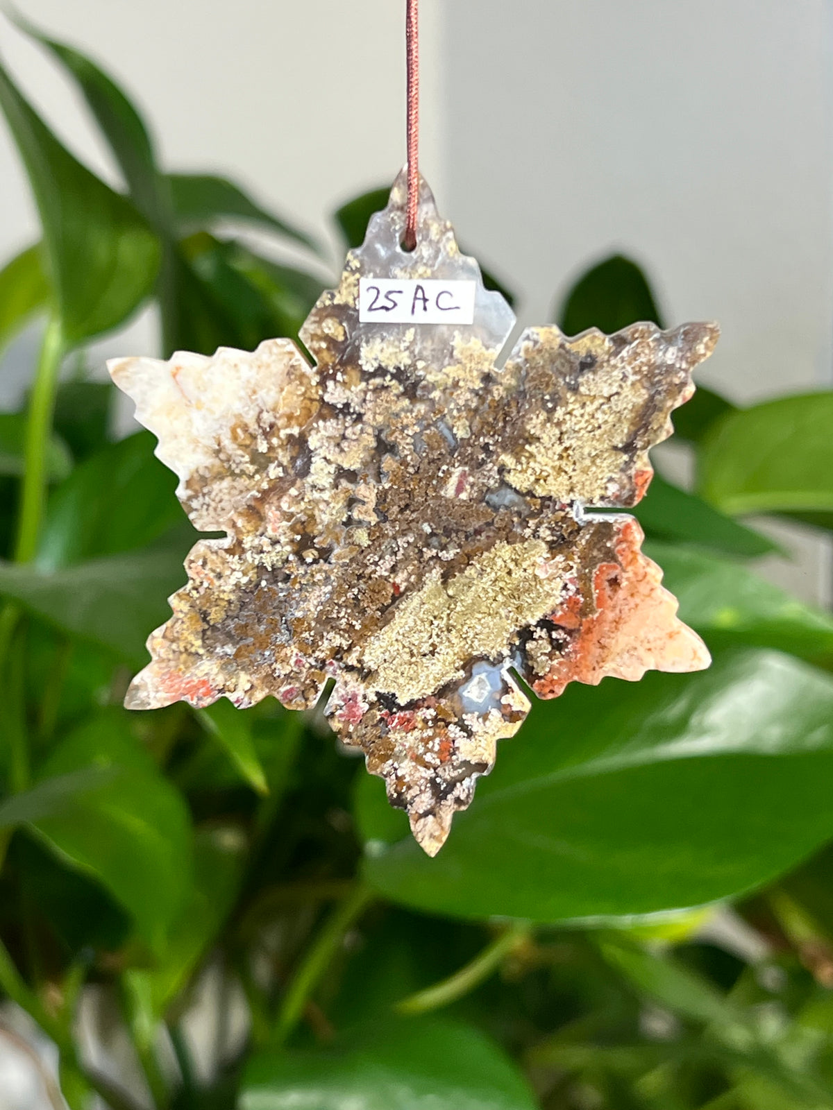 Scenic Moss Agate Snowflake Ornaments