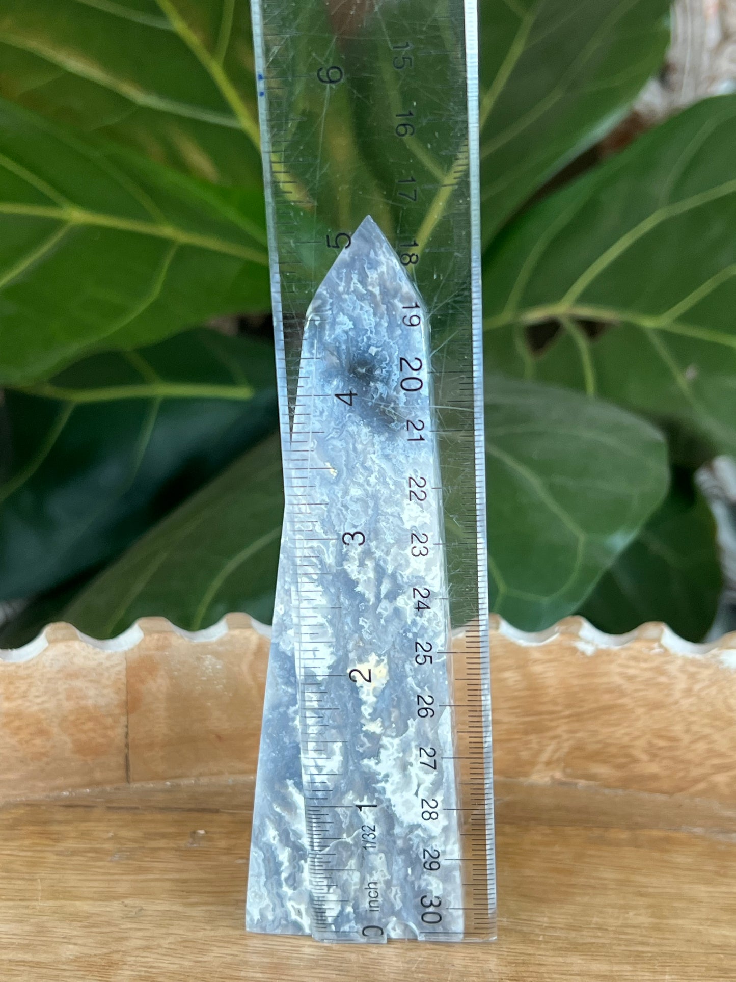 Blue Plume Agate Tower