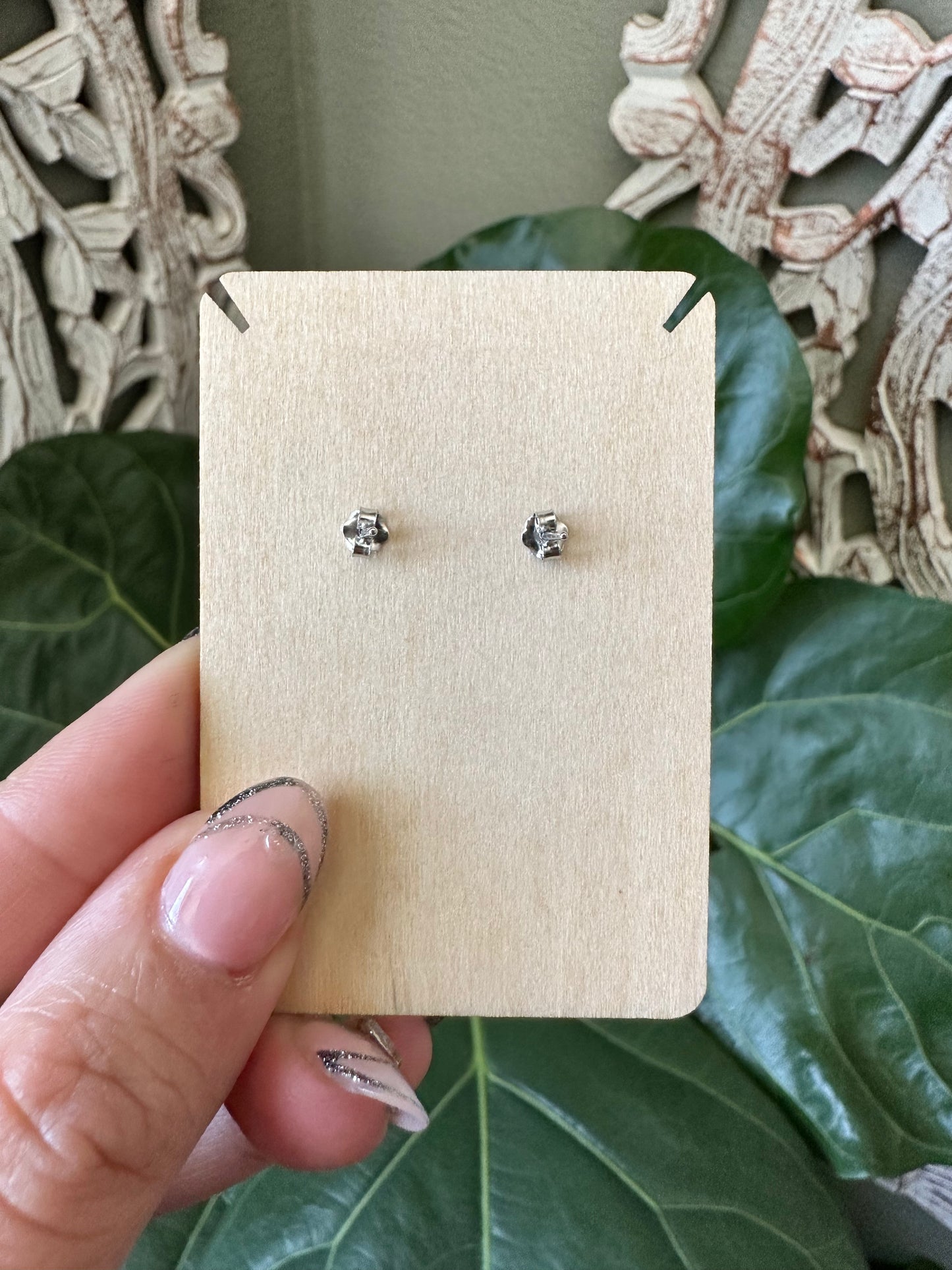 Blue Lace Agate Stud Earrings