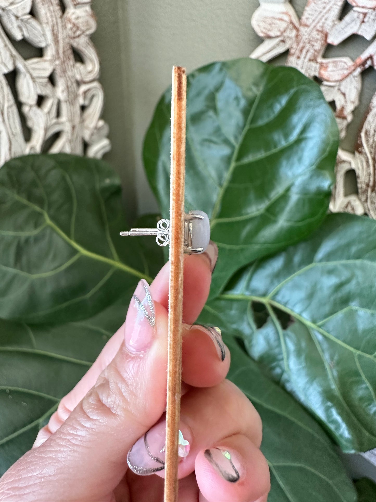 Blue Lace Agate Stud Earrings