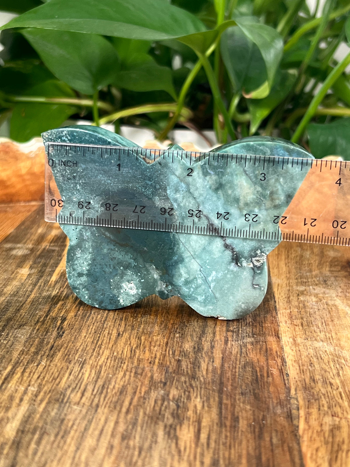 Blue Green Jasper Self Standing Butterfly: AS