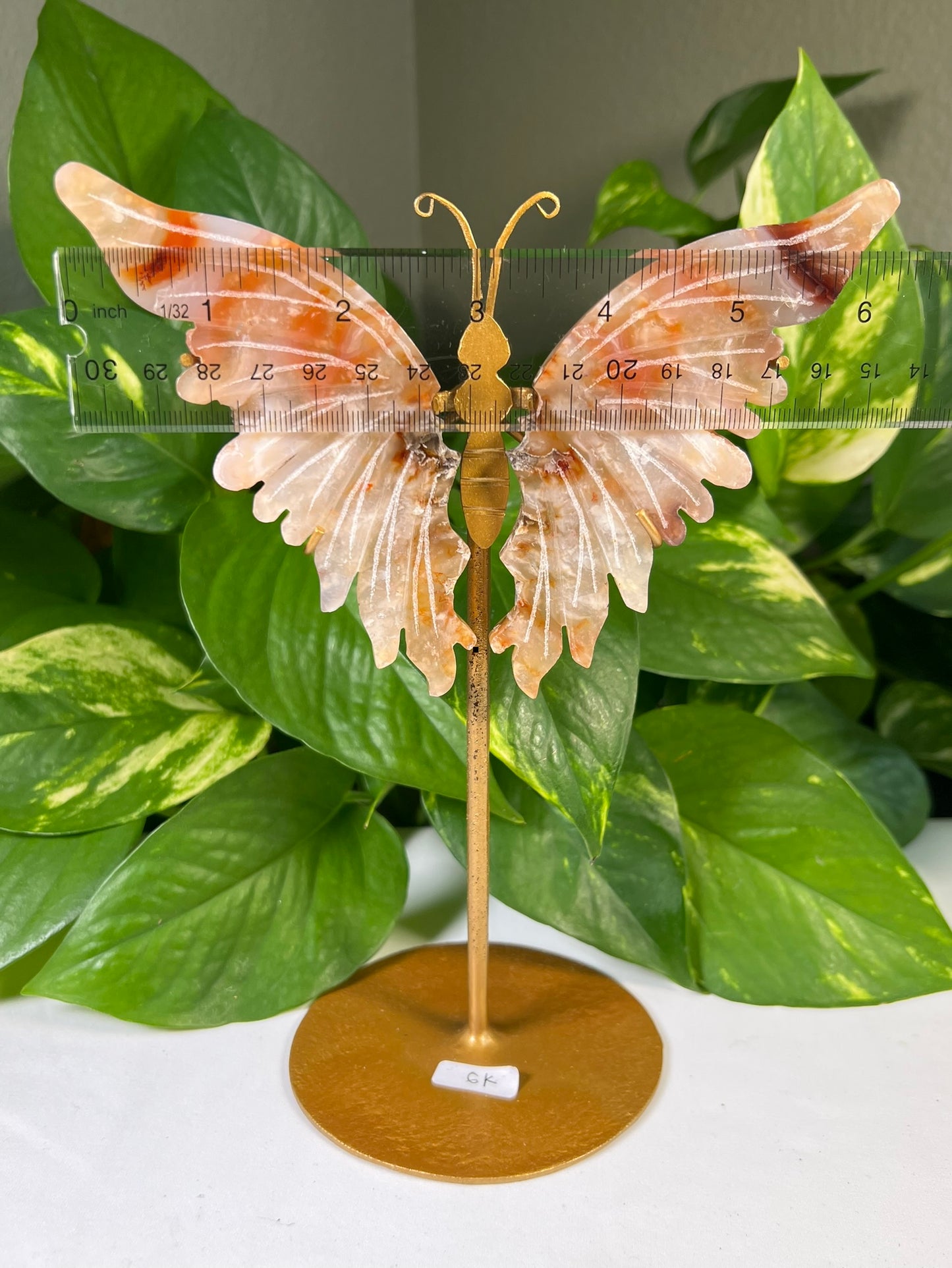 Red Carnelian Flower Agate Wings