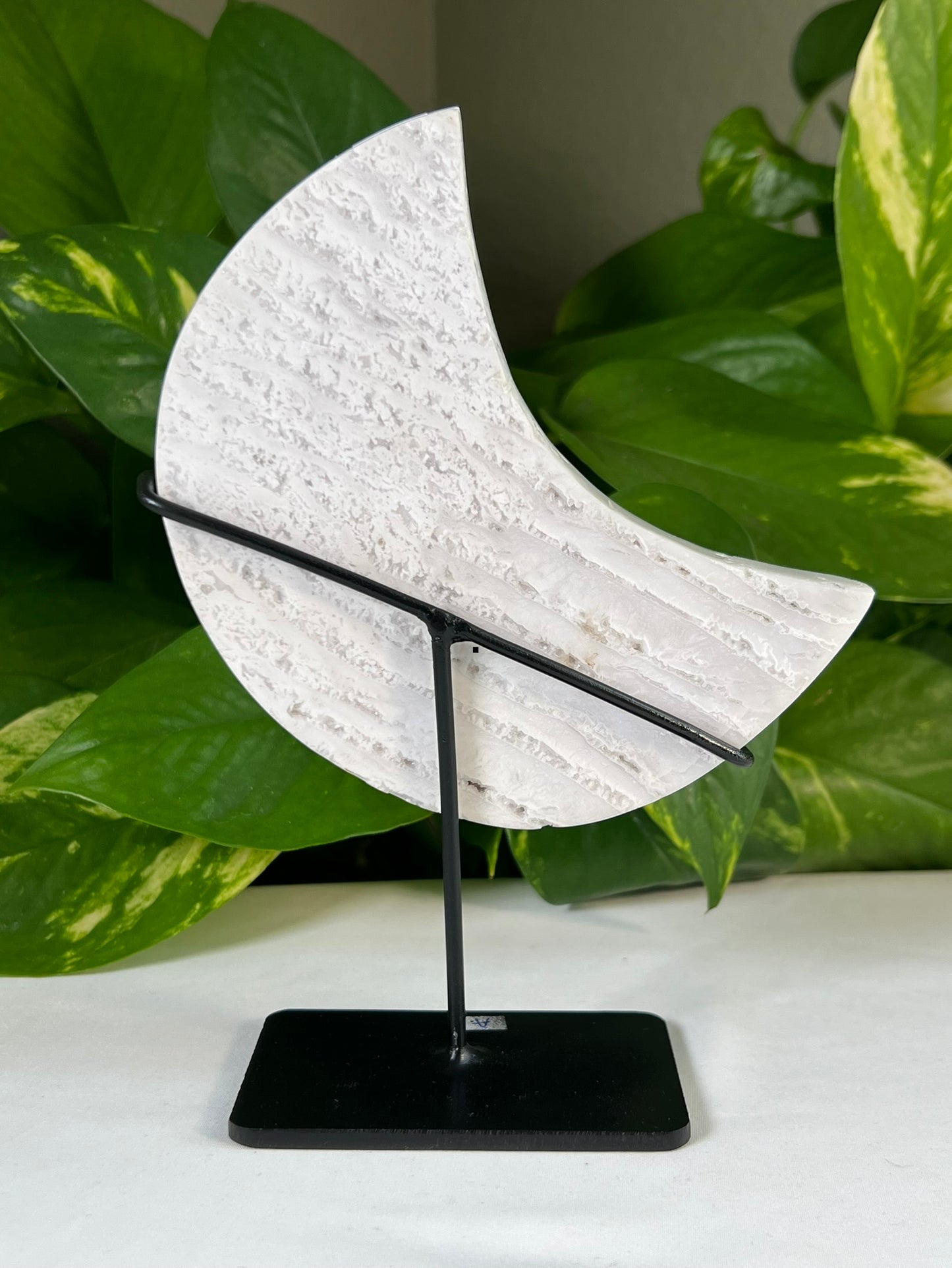 White Snow Agate Moon