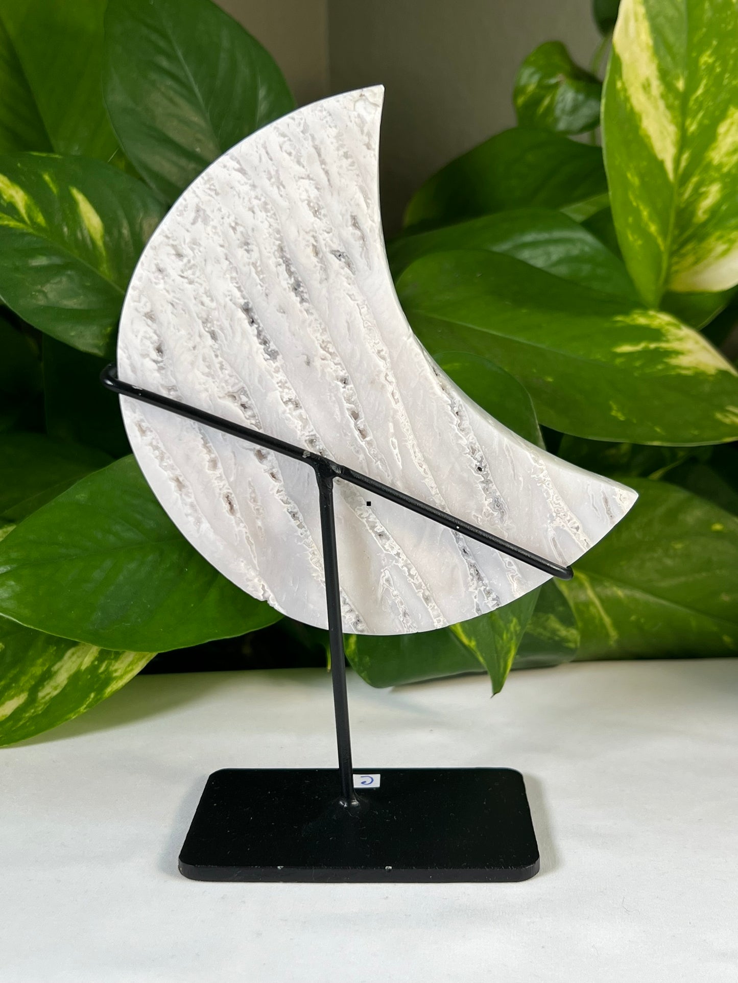 White Snow Agate Moon