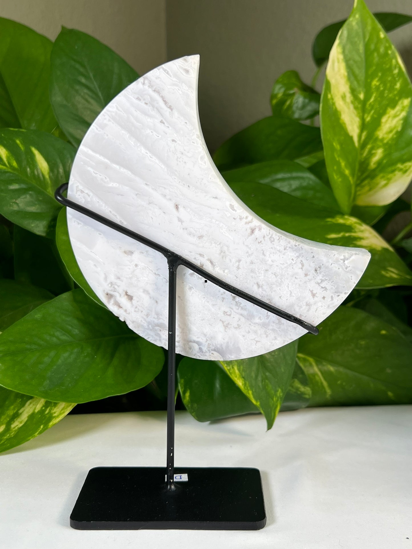 White Snow Agate Moon