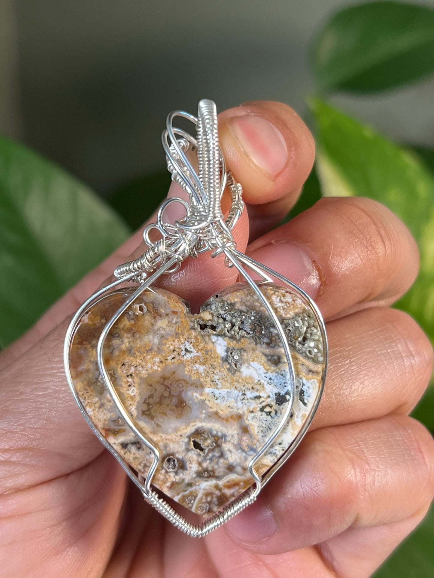 Ocean Jasper Heart Pendant