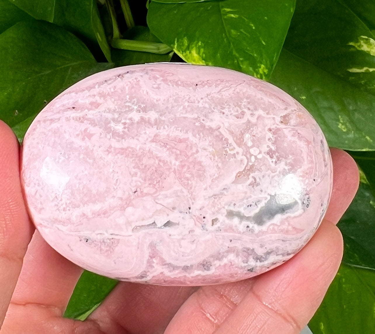 Rhodochrosite Palm stone