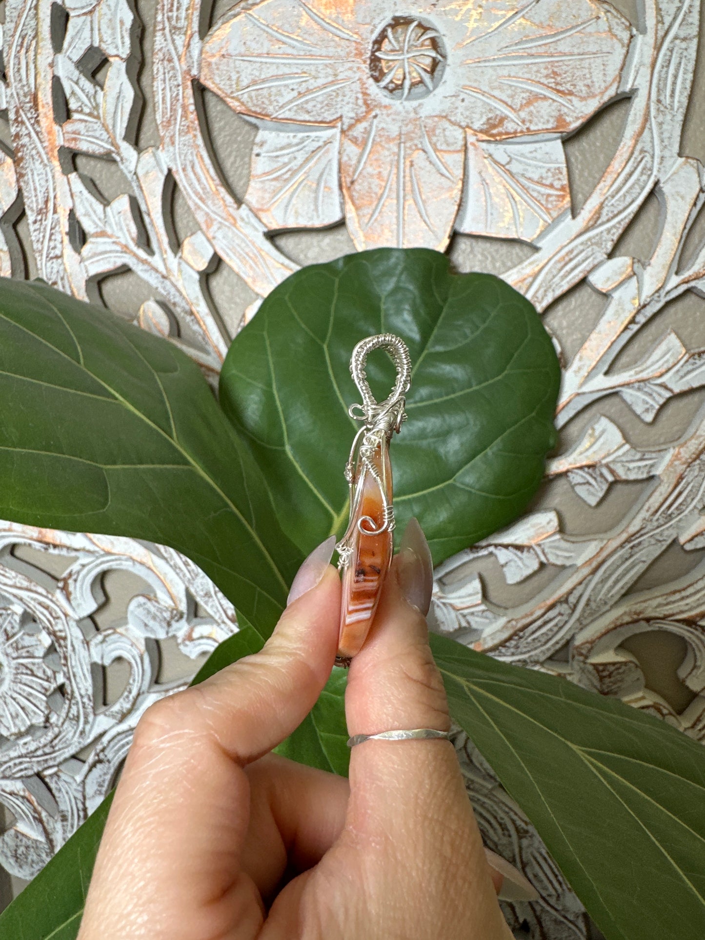 Carnelian Wire Wrapped Necklace