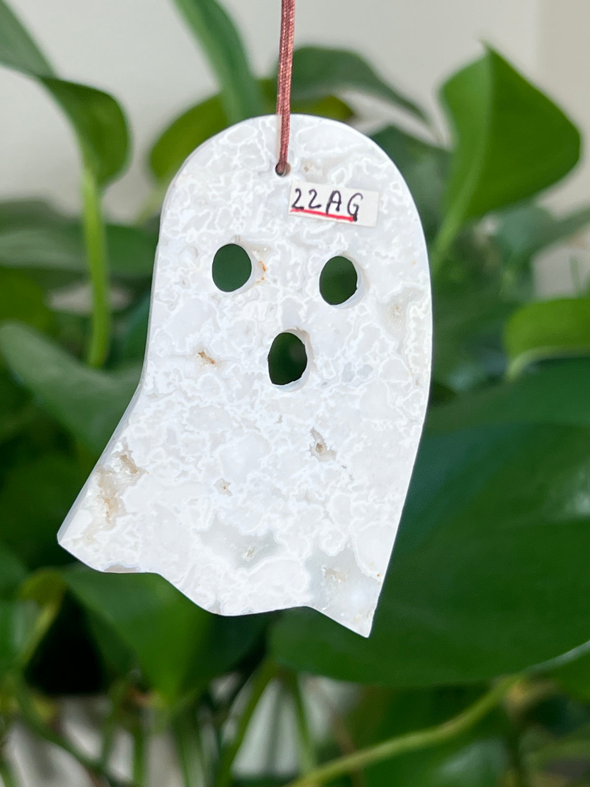 White Plume Agate Ghost Ornaments