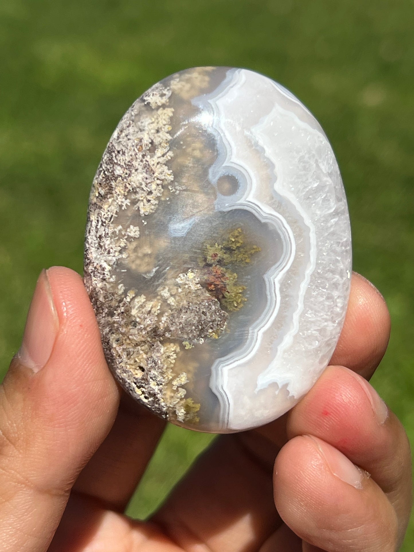 Scenic Moss Agate Palmstone QC