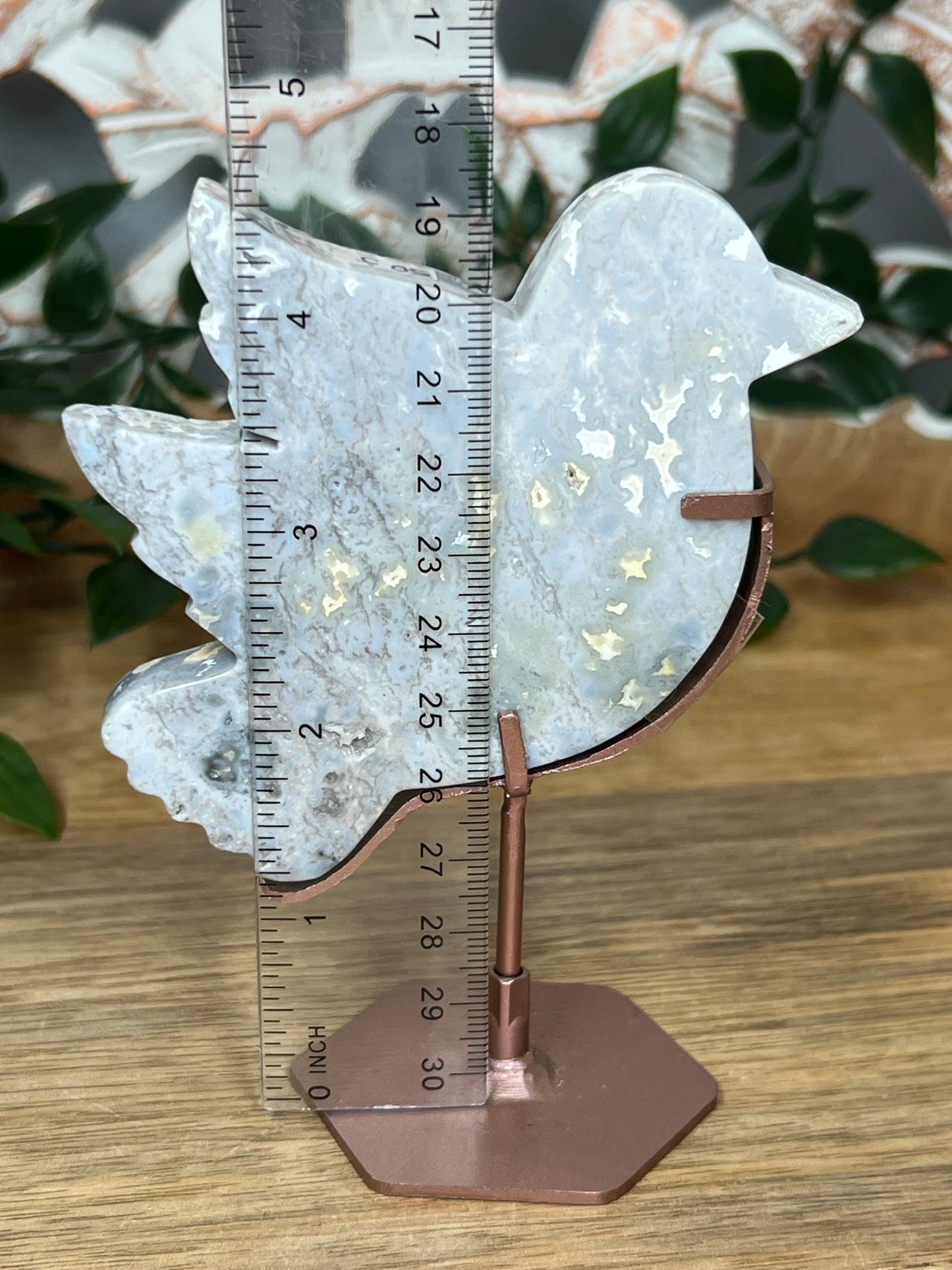 Blue Plume Agate Bird