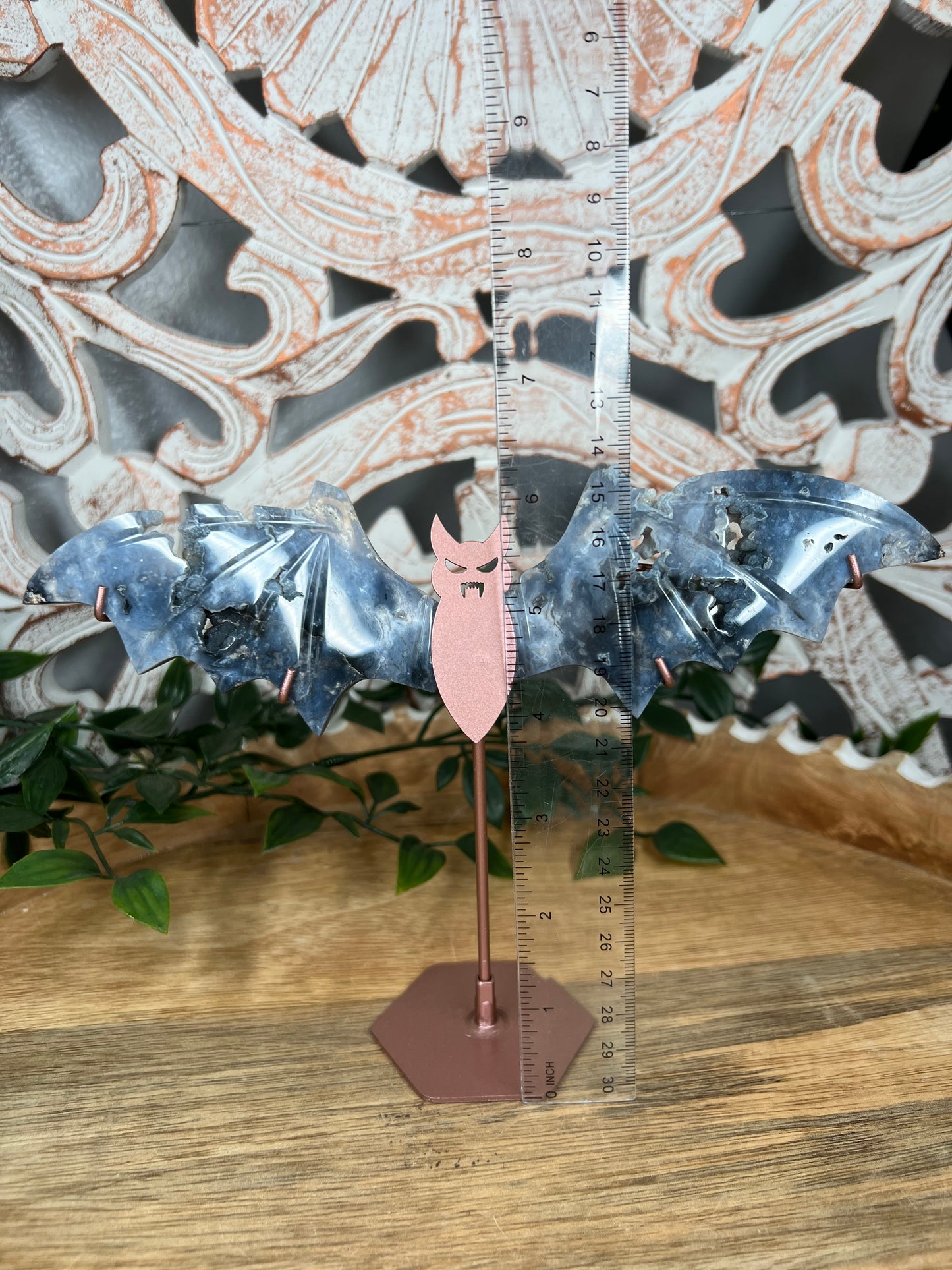 Blue Plume Agate Bat Wings