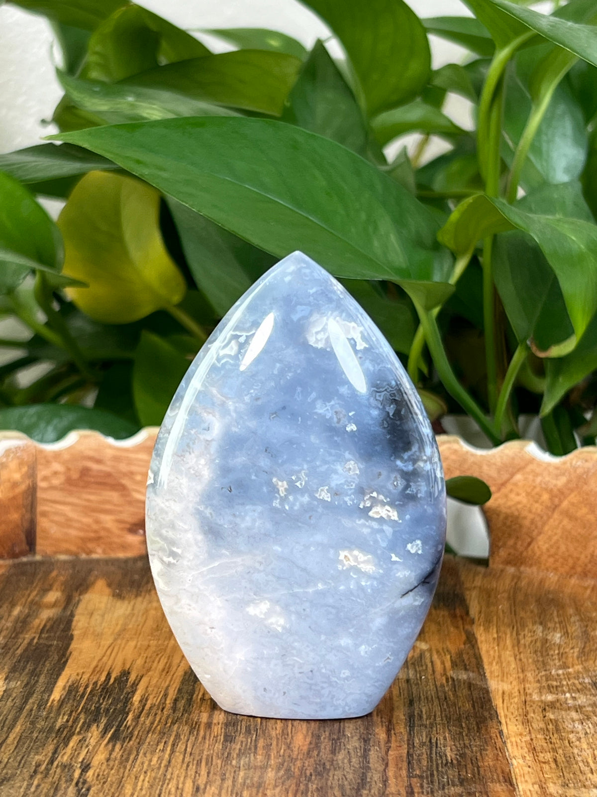 Blue Plume Agate Flames