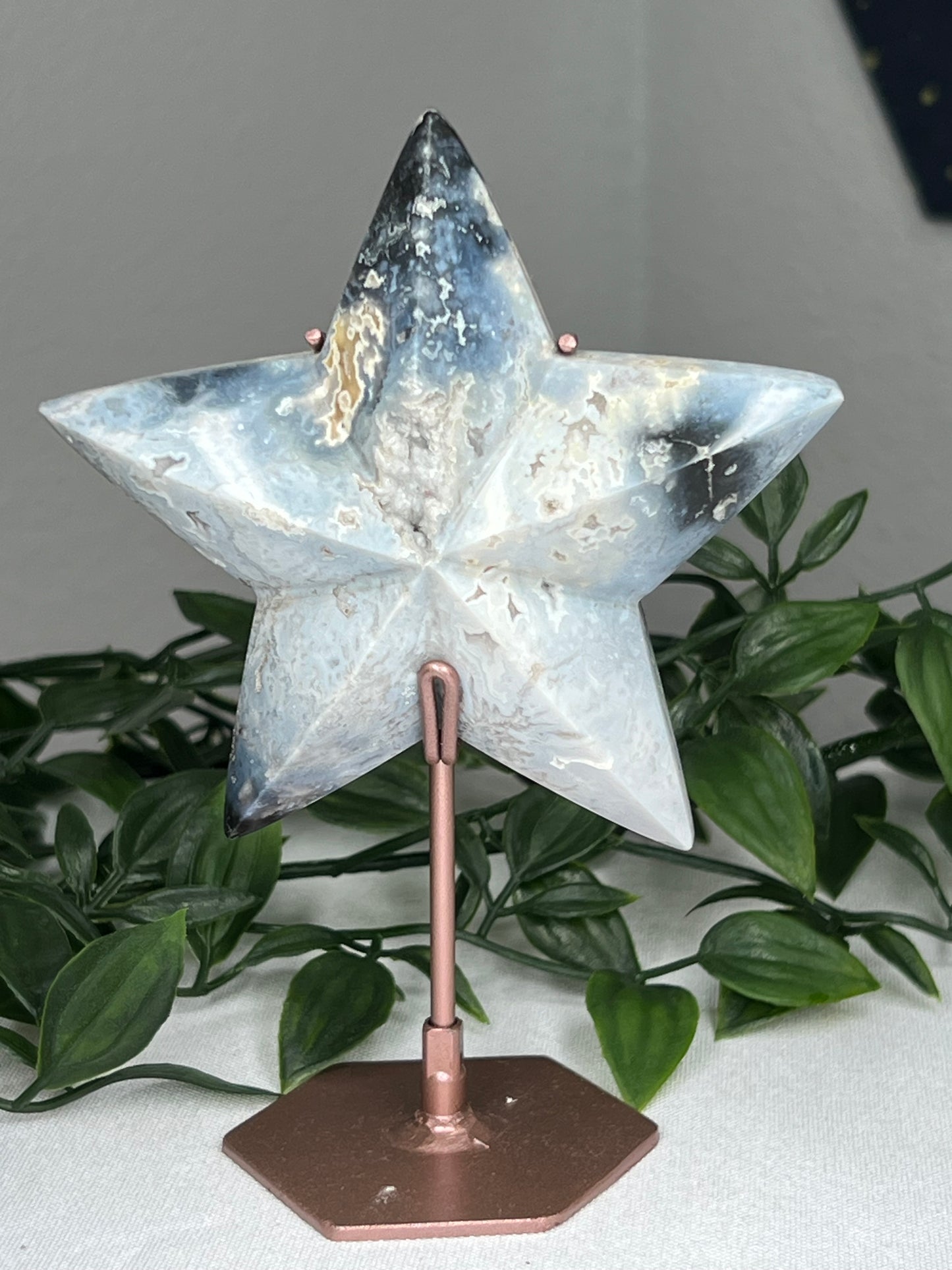 Blue Plume Agate Star