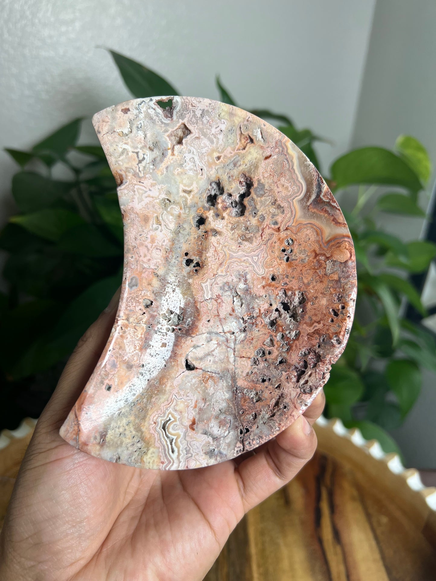 Crazy Lace Agate Moon Bowl: E