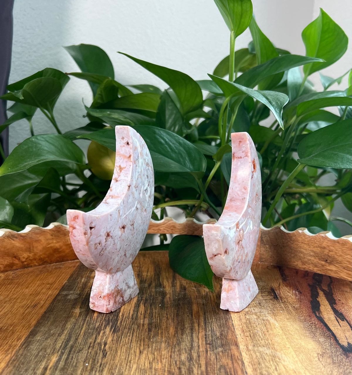 Pink Carnelian Self Standing Moons