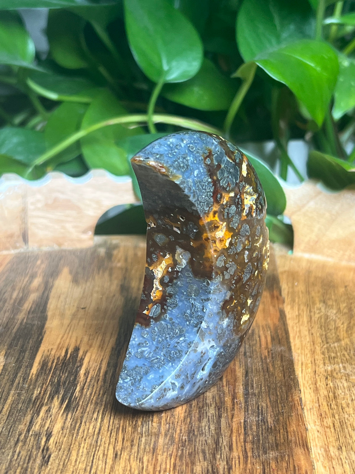 Marcasite Self-Standing Moon: AB