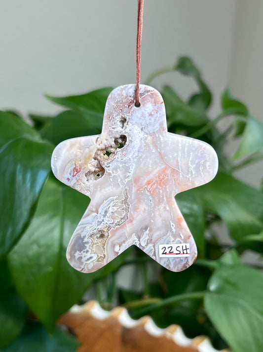 Sumatra Plume Agate Gingerbread Ornaments