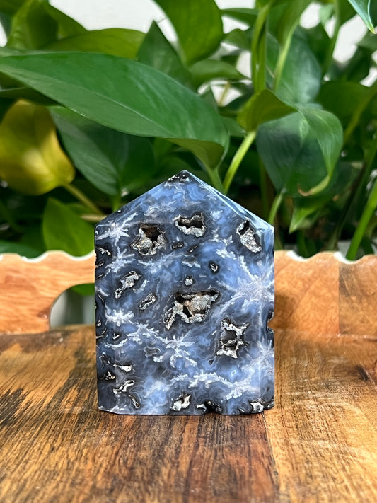 Blue Plume Agate Flat Towers