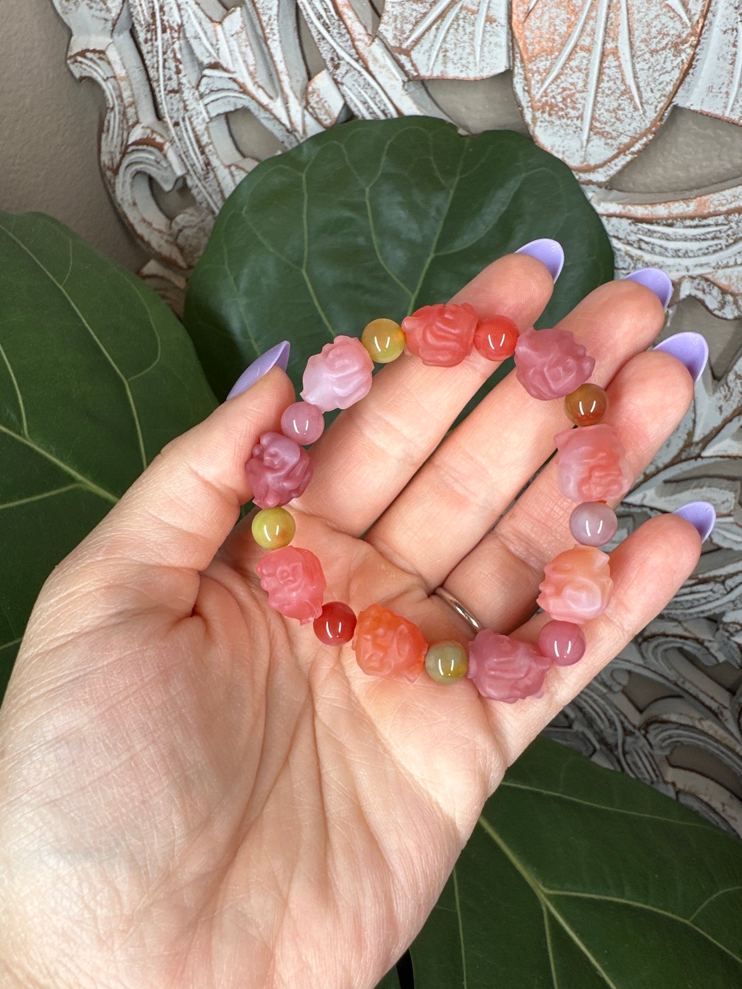 Kitsune/ 9 Tailed Fox Yanyuan Agate Beaded Bracelet