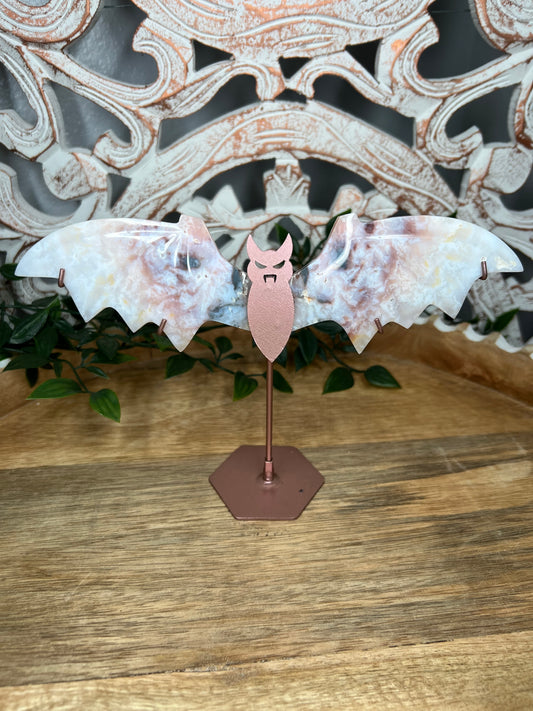 Rainbow Plume Agate Bat Wings