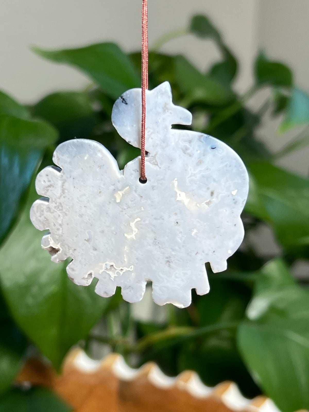 Blue Plume Agate Turkey Ornaments