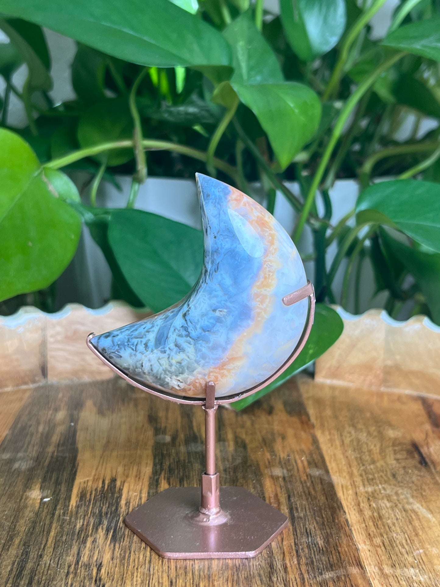 Rainbow Plume Agate Moon: NA