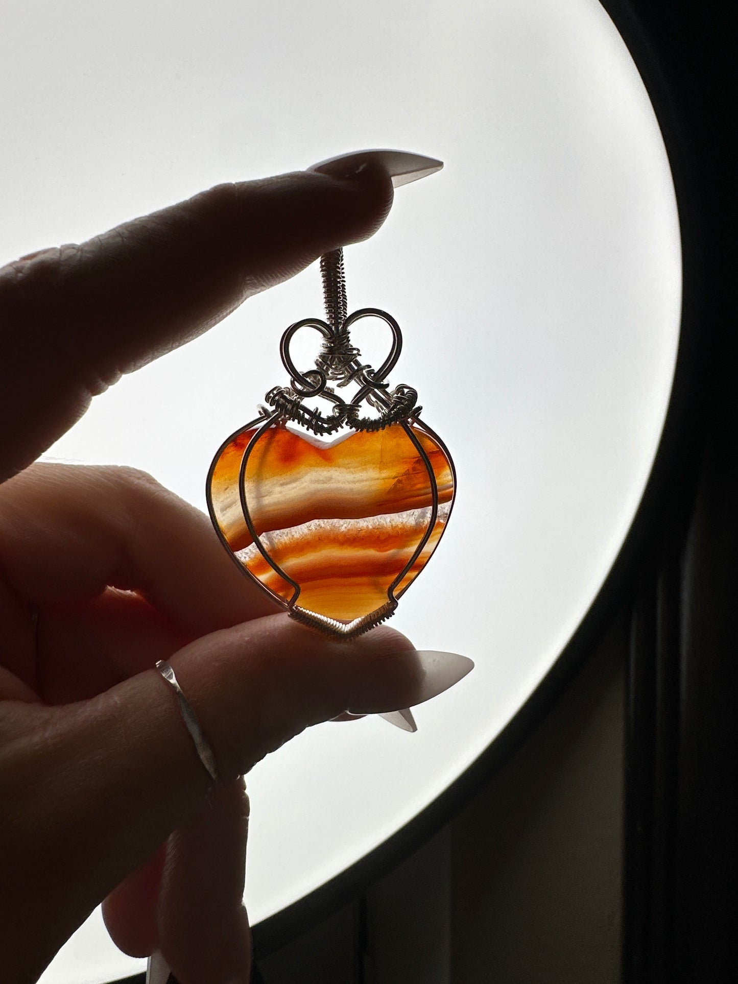 Carnelian Wire Wrapped Necklace