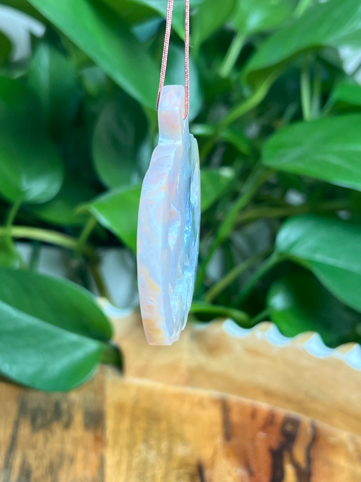 Rainbow Plume Agate Ornament Pumpkin: AE