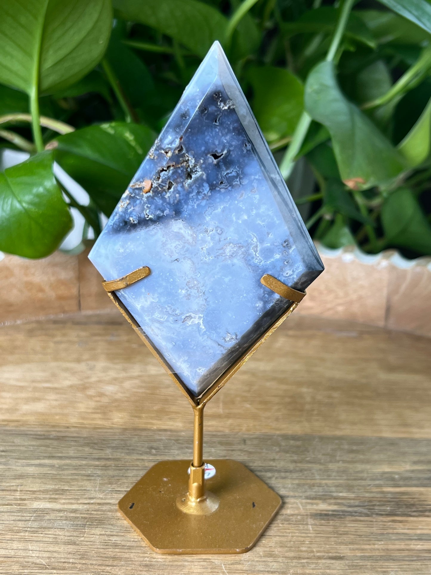 Blue Plume Agate Diamond