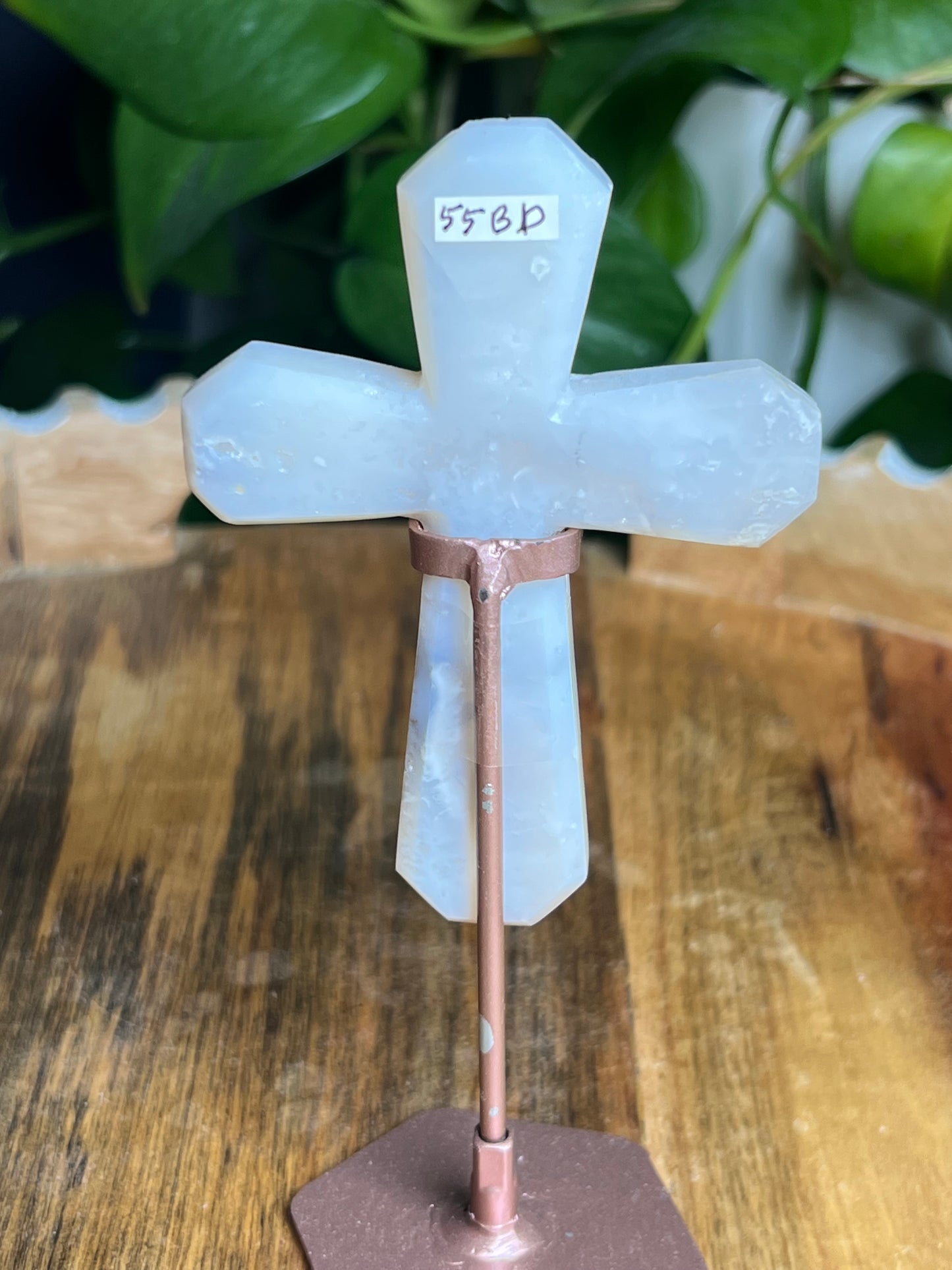 White Plume Agate Cross