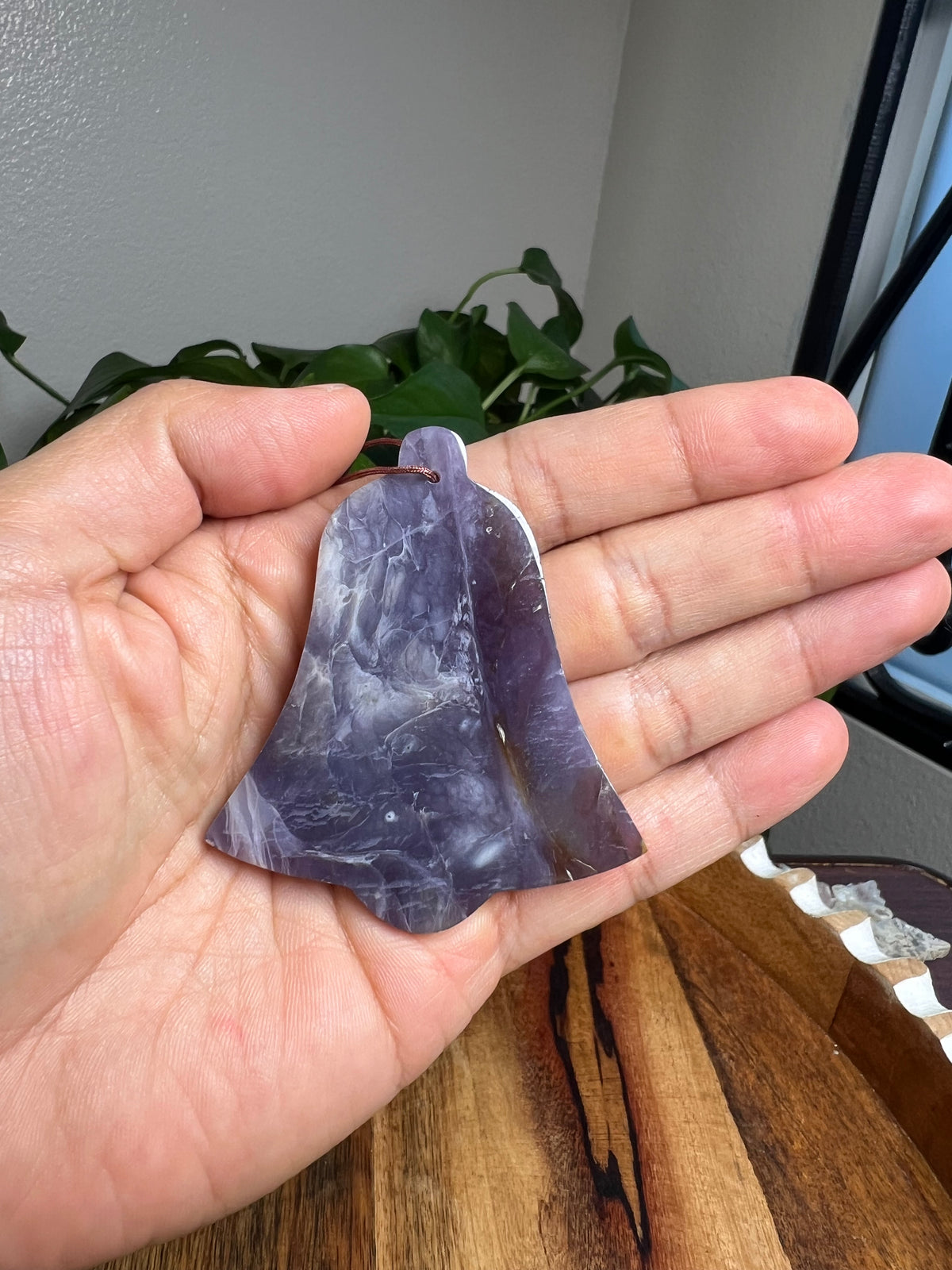 Purple Chalcedony Bell Ornaments
