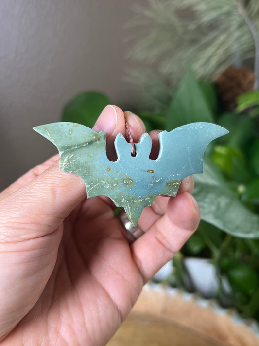 Blue Green Jasper Bat Ornament