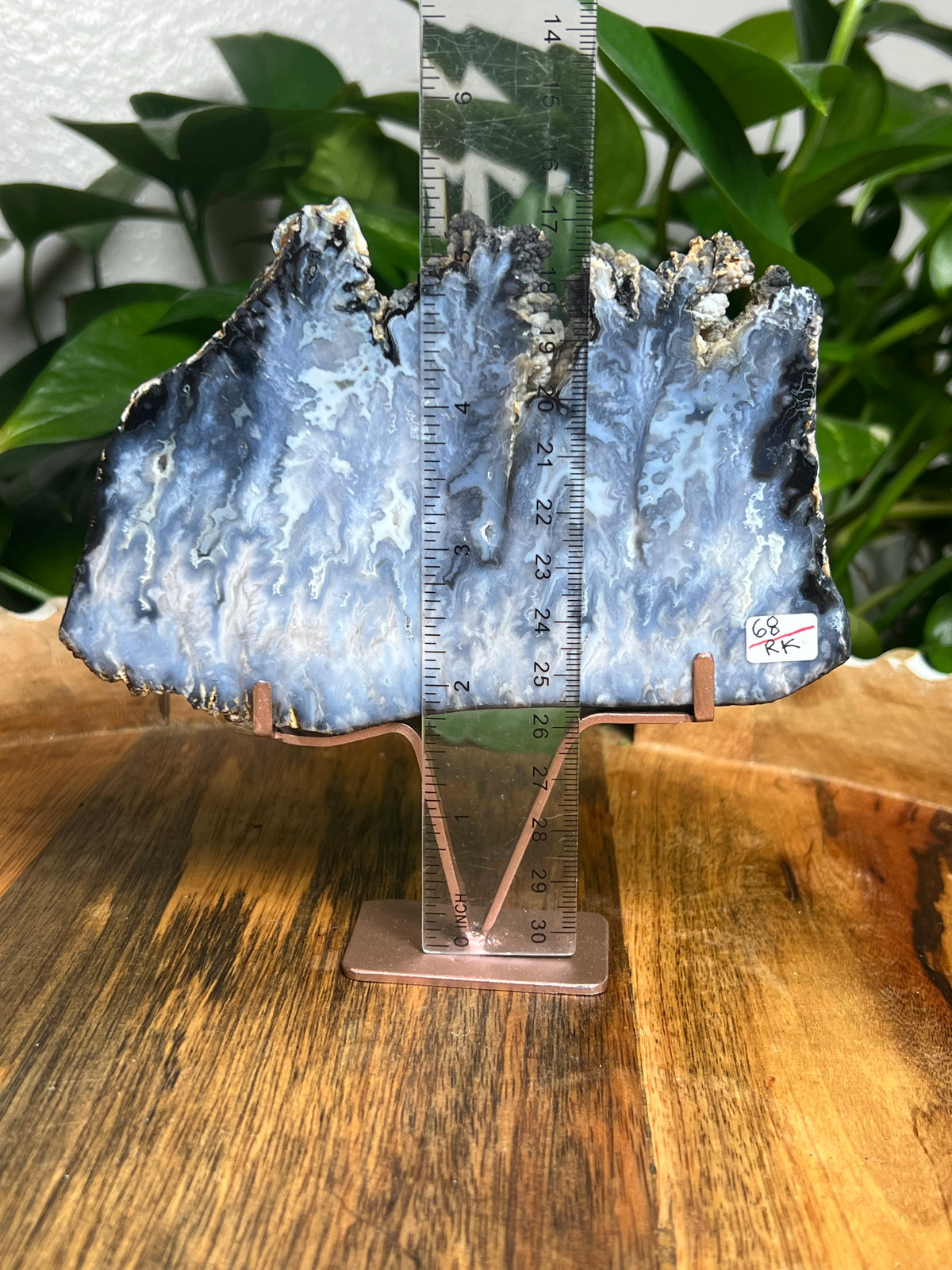 Blue Plume Agate Slab: RK