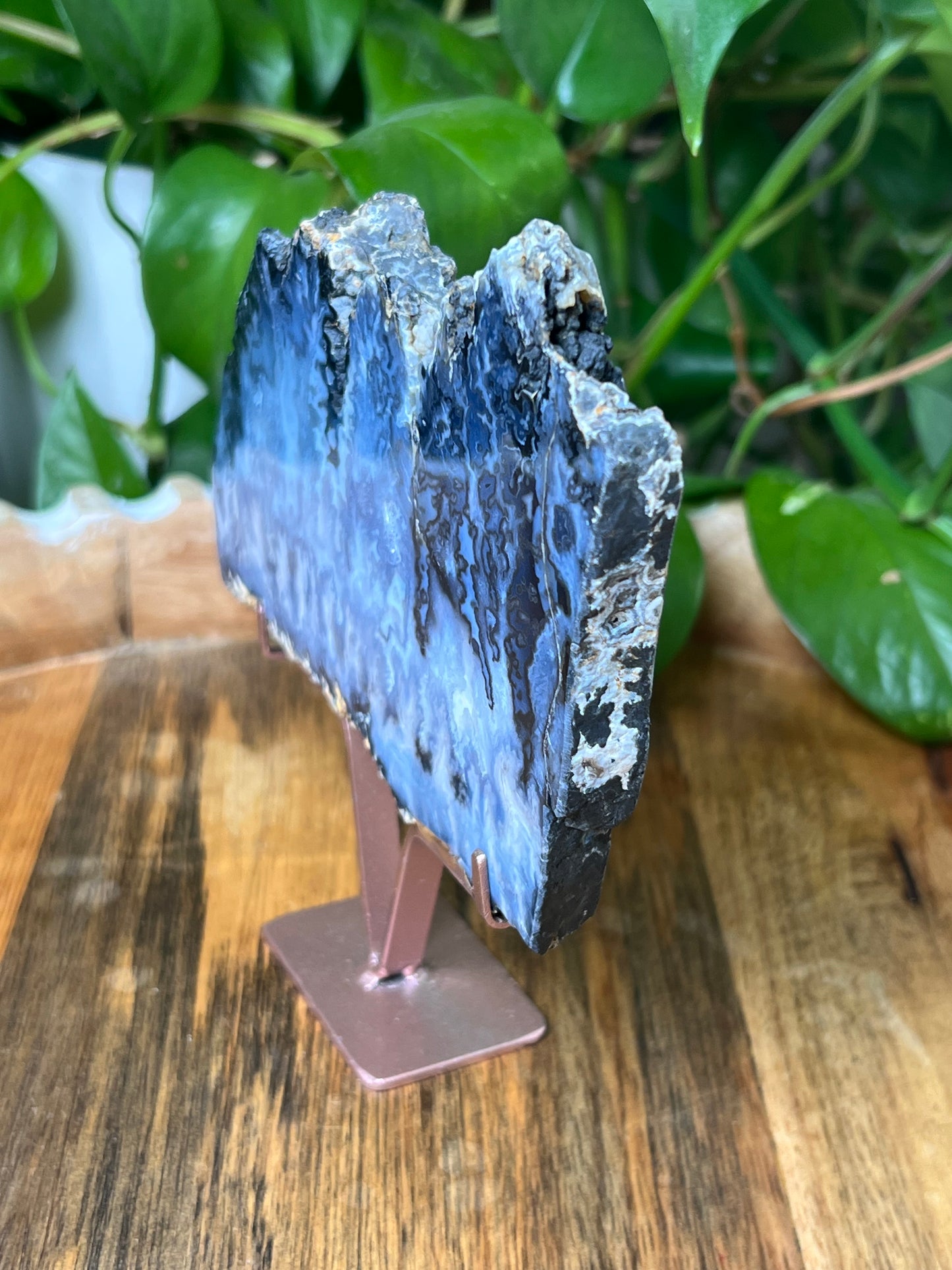 Blue Plume Agate Slab