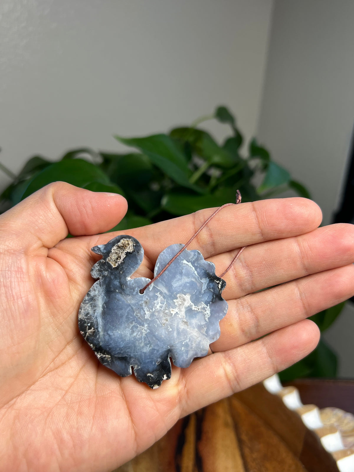 Blue Plume Agate Turkey Ornaments